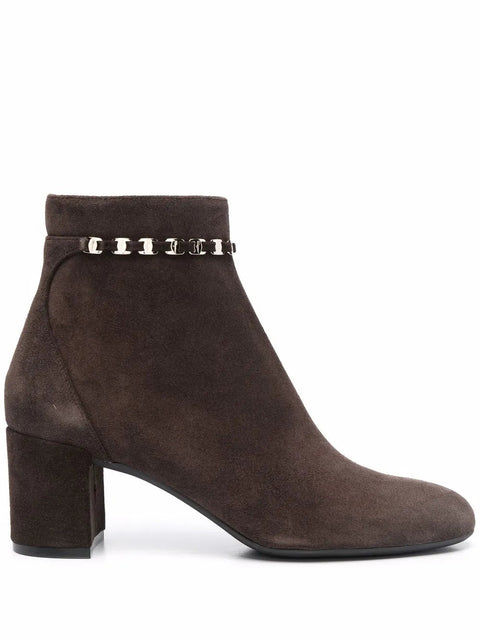 Ferragamo 75Mm Ghila Suede Ankle Boots