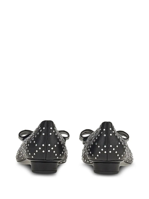 Ferragamo Viva Rhinestone-Embellished Flat Pumps