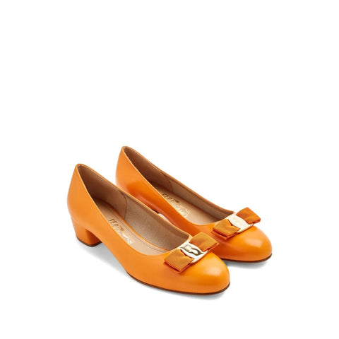 Ferragamo 40Mm Vara Bow-Embellished Block-Heel Pumps