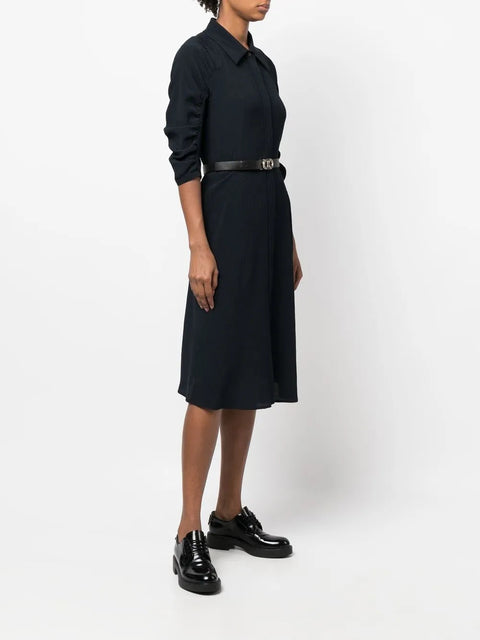 Ferragamo Belted Silk Shirt Dress