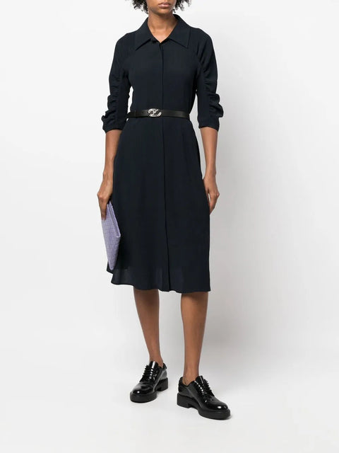 Ferragamo Belted Silk Shirt Dress