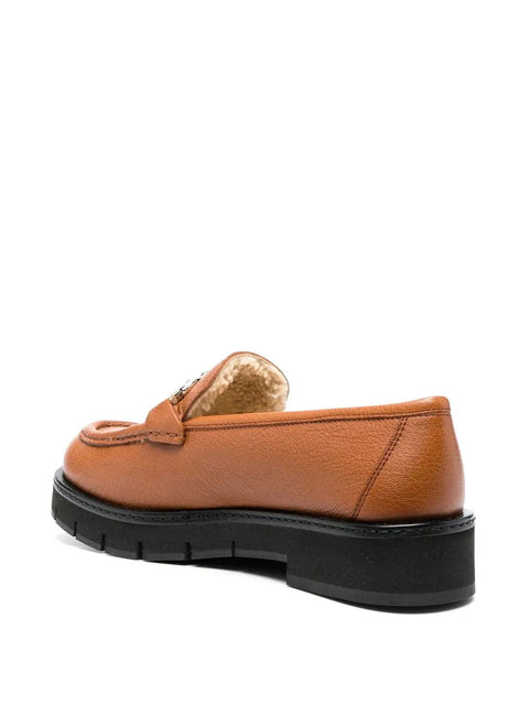 Ferragamo Rolo Shearling-Lined Loafers