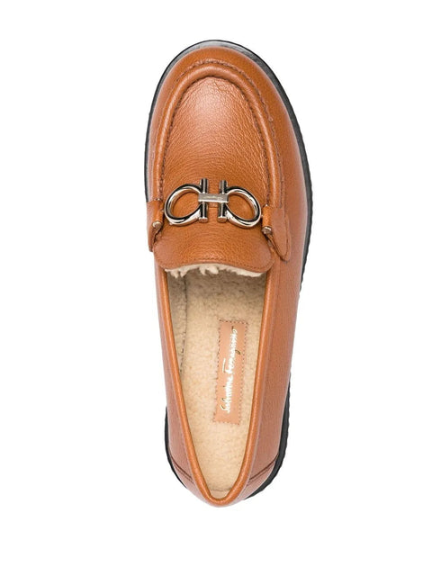 Ferragamo Rolo Shearling-Lined Loafers