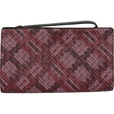 Bottega Veneta Intrecciato Polka Dot Leather Continental Zip Around Wallet in Blue,Black