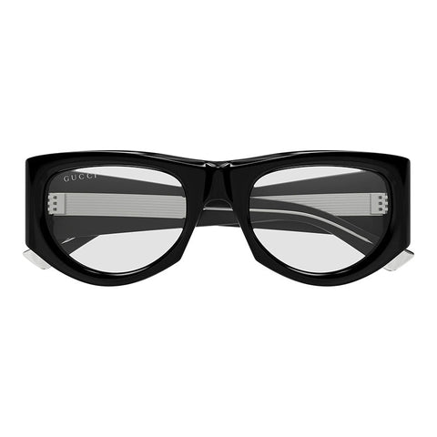 Gucci Sunglasses Square Full Rim, Shiny Black Frame and Clear Lens GG1917S002