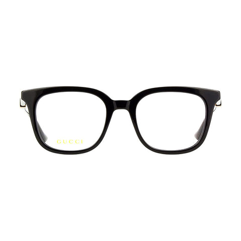 Gucci Eyeglasses Rectangle Full Rim, Black Frame and Clear Demo Lenses Lens GG1497O005