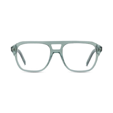 Givenchy Eyeglasses Square Full Rim, Shiny Light Green Frame and Clear Demo Lens Lens GV50035I093