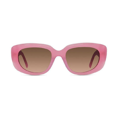 Givenchy Sunglasses Oval Full Rim, Shiny Pink Frame and Brown Gradient Lens GV40104U72F