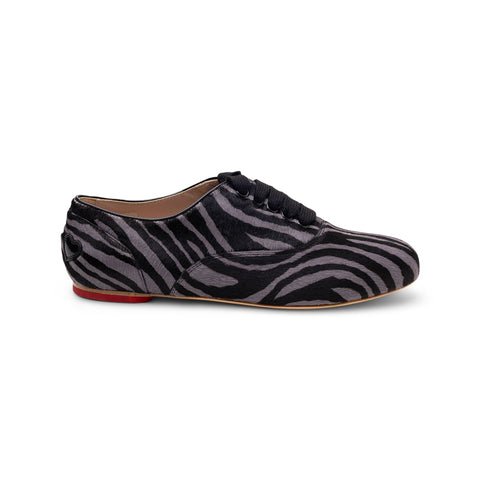 Hogan Zebra-Print Leather Loafers in BLACK