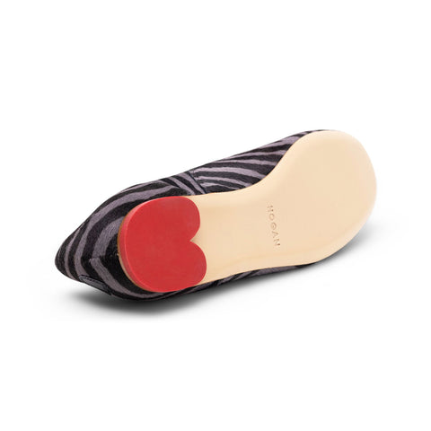 Hogan Zebra-Print Leather Loafers in BLACK