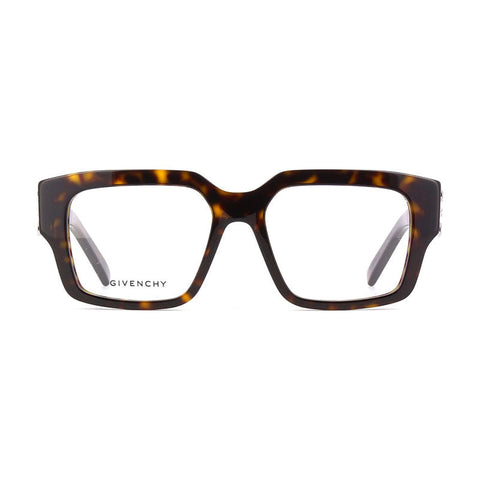 Givenchy Eyeglasses Square Full Rim, Dark Havana Frame and Clear Demo Lenses Lens GV50049I052