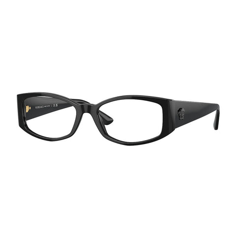 Versace Eyeglasses Geometric Full Rim, Black Frame and Clear Demo Lenses Lens VE3343FGB1