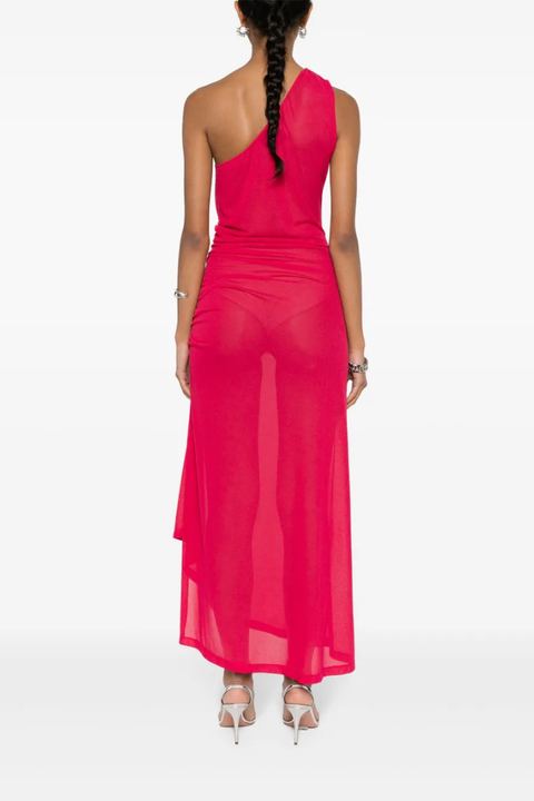 Givenchy One Shoulder Dress_Raspberry