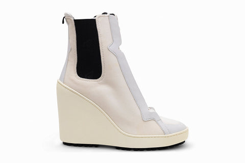Hogan Lace-Up Wedge Ankle Boots in NEUTRALS