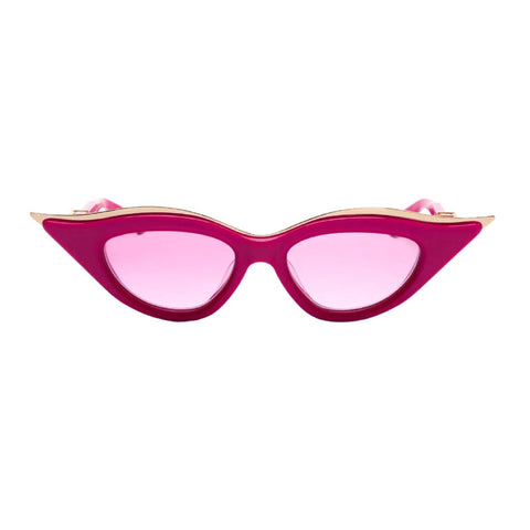 Valentino Sunglasses Cat Eye Full Rim, Pink/White Gold Frame and Pink to Light Pink Gradient AR Lens VLS-114D