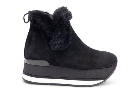 Hogan Faux Fur Trim Booties