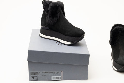 Hogan Faux Fur Trim Booties
