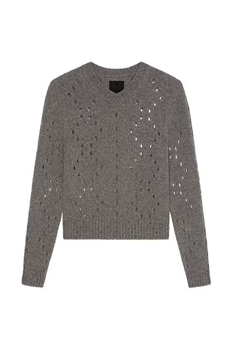 Givenchy Short V Neck Sweater_Medium Grey