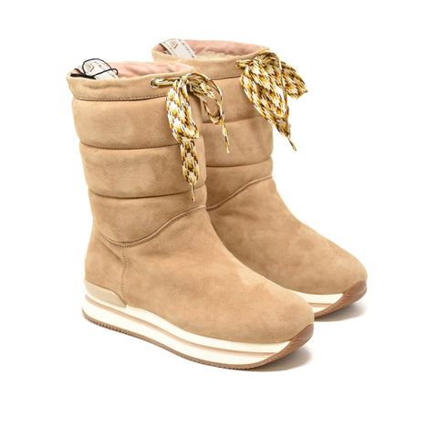 Hogan H222 Restyling Boots in Beige