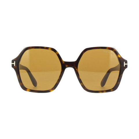 Tom Ford Sunglasses Geometric Full Rim, Dark Havana Frame and Brown Lens FT103252E