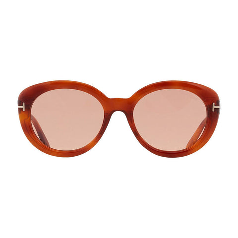 Tom Ford Sunglasses Cat Eye Full Rim, Blonde Havana Frame and Photochromic Pink Lens FT100953Y