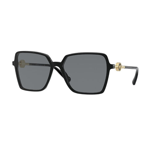Versace Sunglasses Square Full Rim, Black Frame and Dark Grey Lens VE4396GB1/87