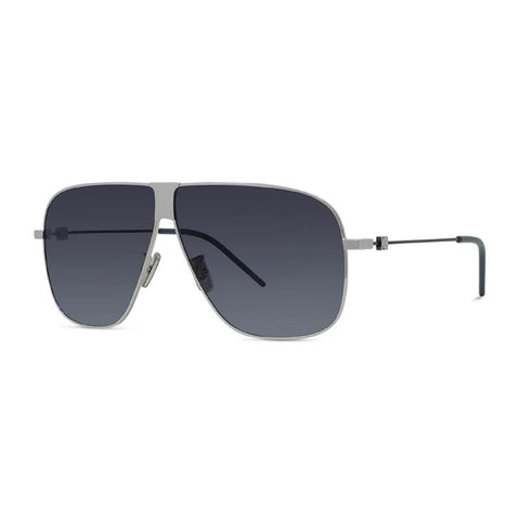 Givenchy Sunglasses Aviator Full Rim, Shiny Palladium Frame and Smoke Gradient Lens GV40106U16B