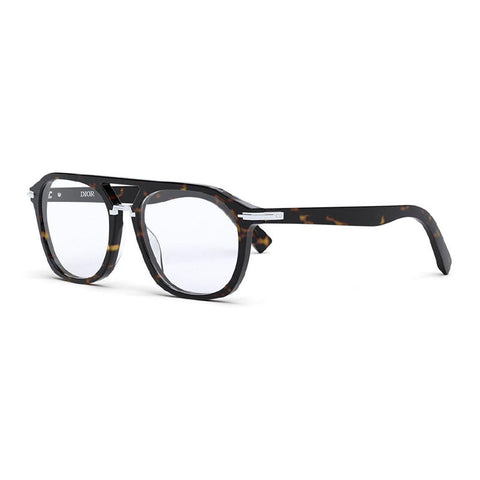 Dior Eyeglasses Square Full Rim, Dark Havana Frame and Clear Demo Lenses Lens DIORBLACKSUITON1I2000