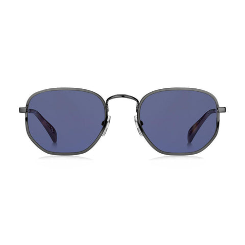 Givenchy Sunglasses Browline Full Rim, Dark Ruthenium Frame and Blue Lens GV7147/S0V81KU