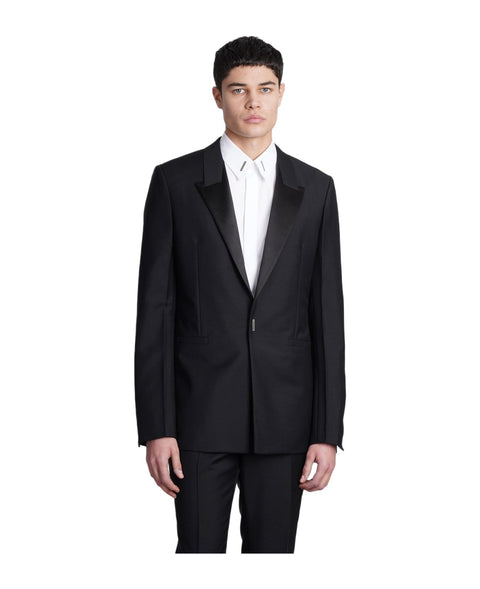 Givenchy Men's Slim Fit Jacket W/ Hook & Bar Satin Col