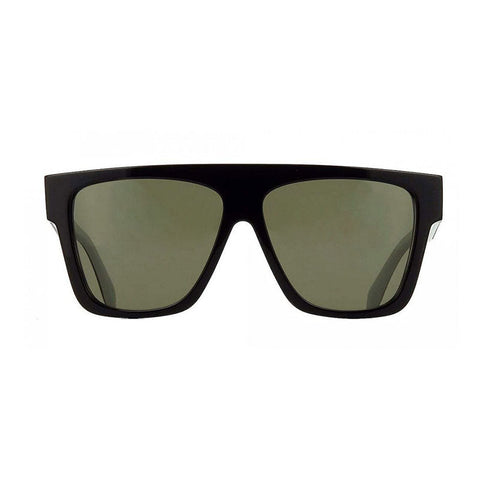 Alexander McQueen Sunglasses Square Full Rim, Black Frame and Green Lens AM0302S003