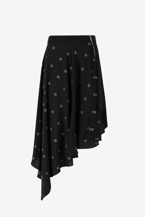 Givenchy Asymetric Skirt_Black/silvery
