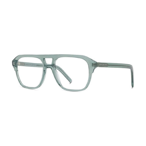 Givenchy Eyeglasses Square Full Rim, Shiny Light Green Frame and Clear Demo Lens Lens GV50035I093