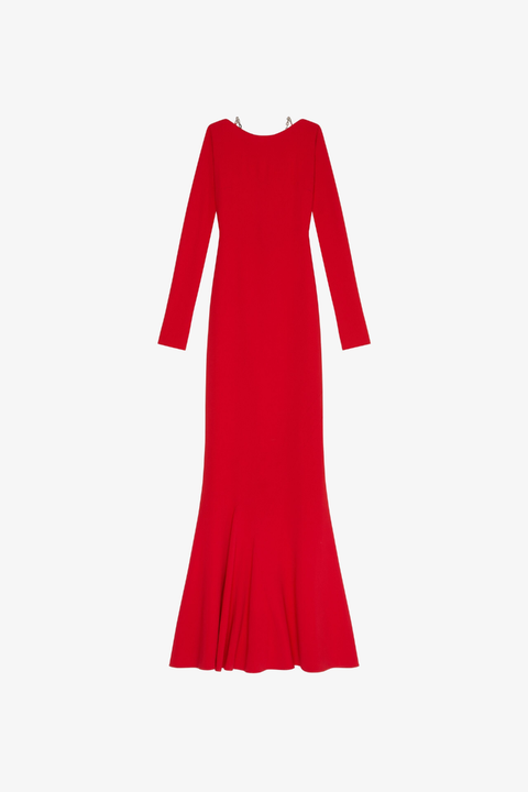 Givenchy Long Sleeve Dress With Chain_Vermillon