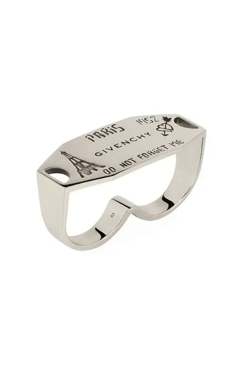 Givenchy City Paris Silvery Double Finger Ring_Silvery