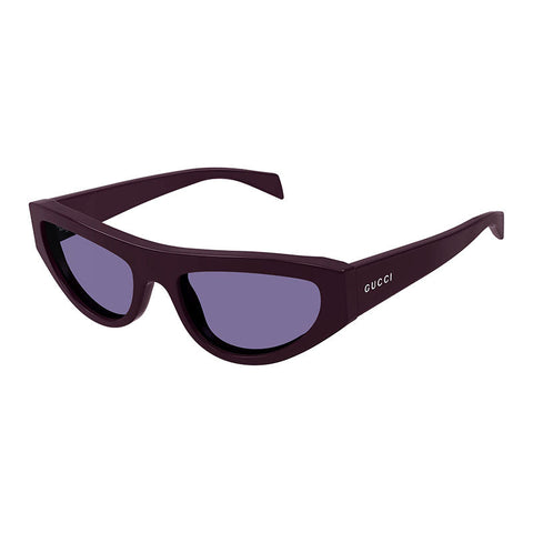 Gucci Sunglasses Cat Eye Full Rim, Shiny Plum Frame and Violet Lens GG1919S007
