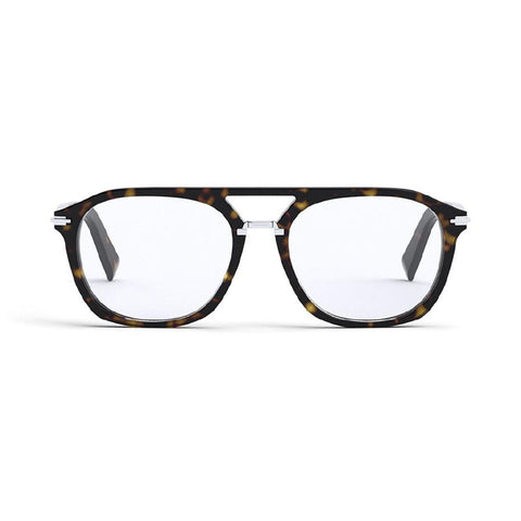 Dior Eyeglasses Square Full Rim, Dark Havana Frame and Clear Demo Lenses Lens DIORBLACKSUITON1I2000