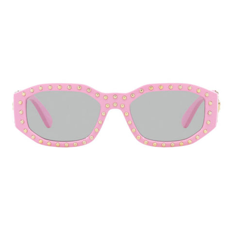 Versace Sunglasses Oval Full Rim, Pink Frame and Light Grey Lens VE4361539687