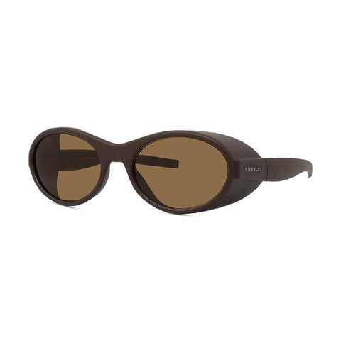 Givenchy Sunglasses Oval Full Rim, Dark Brown Frame and Roviex Lens GV40065I49J