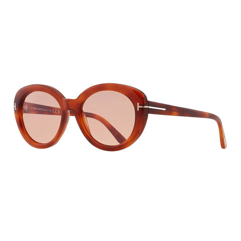 Tom Ford Sunglasses Cat Eye Full Rim, Blonde Havana Frame and Photochromic Pink Lens FT100953Y