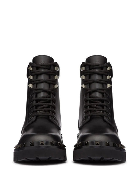 Valentino Garavani Women's Rockstud Lug Sole Combat Boots
