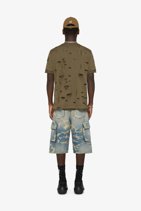 Givenchy Multicutted Curved Shorts W Moleskine_Medium Blue
