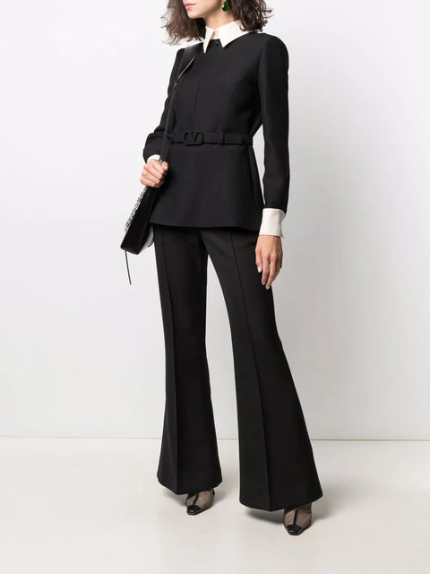 Valentino Garavani Long-Sleeve Belted-Waist Shirt