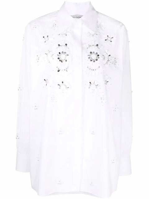 Valentino Garavani Cut-Out Detail Long-Sleeve Shirt