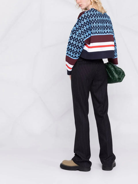 Valentino Garavani V-Print Cropped Sweatshirt