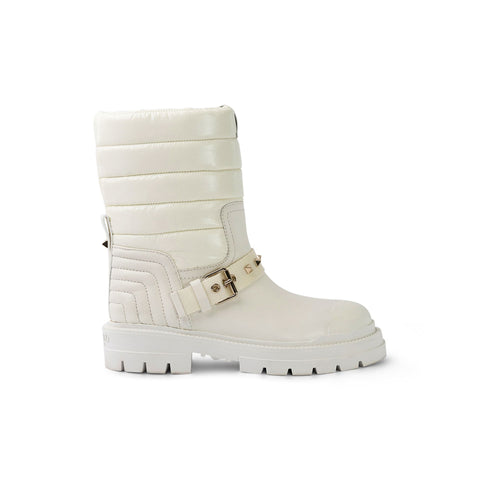 Valentino Garavani Light Ivory Padded Combat Boot: