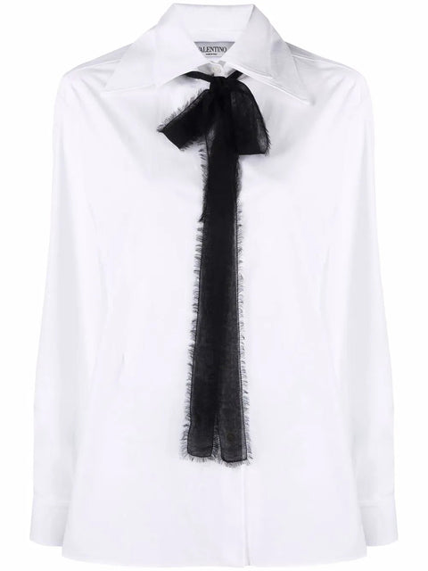 Valentino Garavani Pointed-Collar Pussy-Bow Blouse