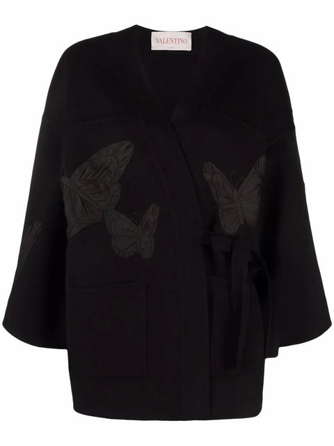 Valentino Garavani Embroidered Butterfly Wrap Jacket