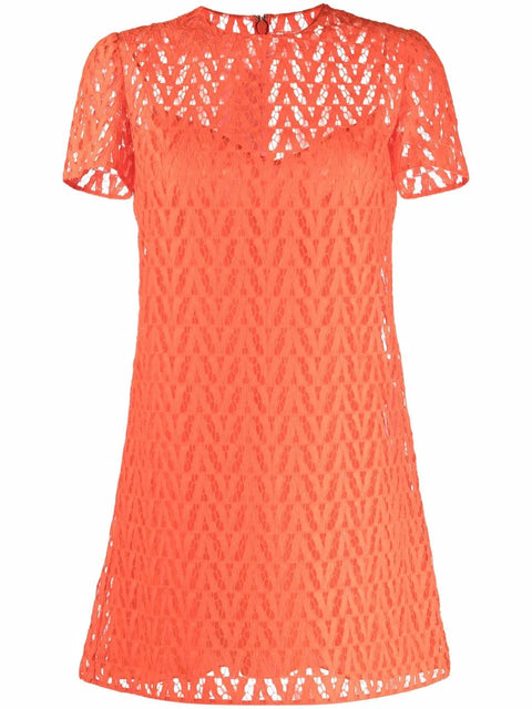 Valentino Garavani Optical Logo Pattern Mini Dress