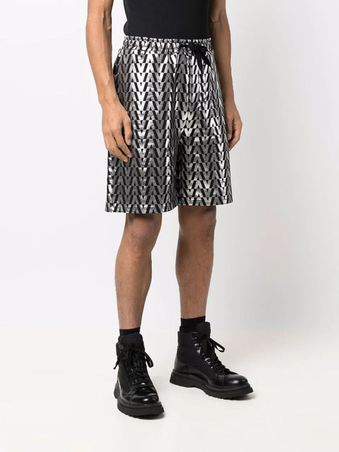Valentino Garavani High-Shine Monogram Shorts